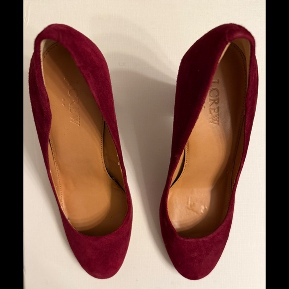 J Crew Gorgeous Burgundy Suede Pumps, Size 8.5 - Picture 2 of 4